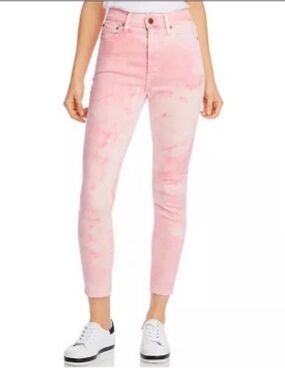 NWT • Alice + Olivia High Rise Good Skinny Jeans Crystal Cloud Pink • Size 28
